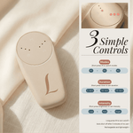 Beige electronic device with control panel on a light fabric background