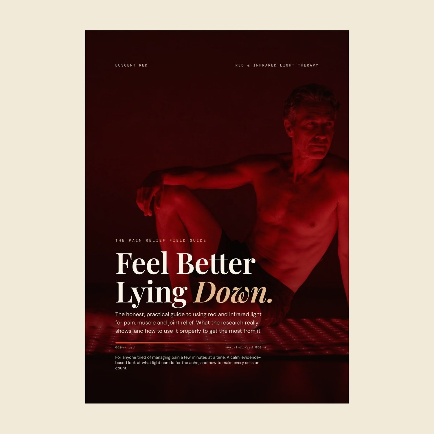 Feel Better Lying Down, the free 22-page Luscent Red pain relief guide