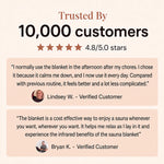 Luscent infrared sauna blanket customer reviews with a 4.8 out of 5 rating from 10,000 customers