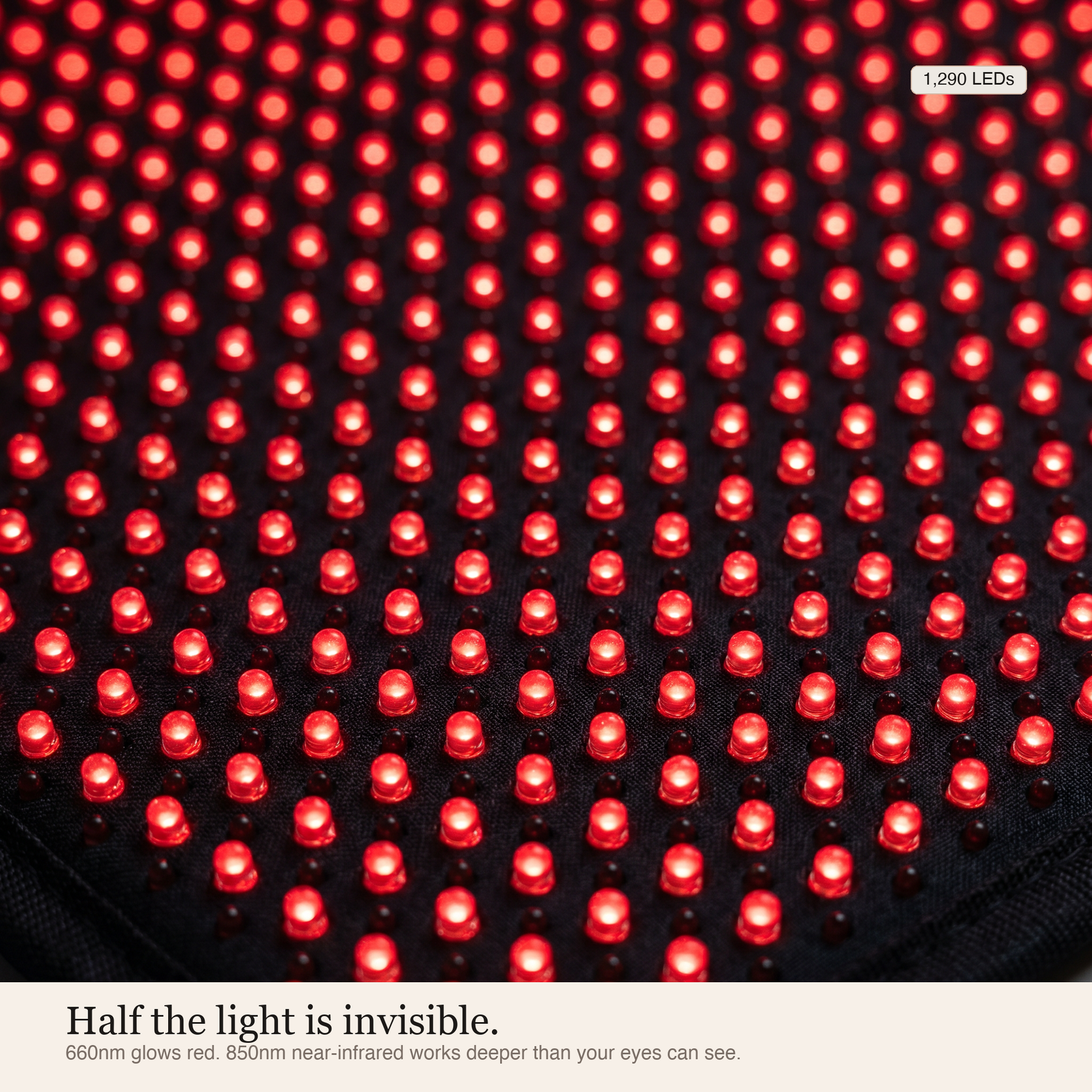 Close macro of the 1,290 LED grid