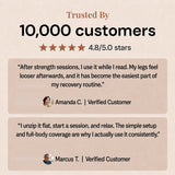 Customer review quotes for the Luscent red and infrared light therapy blanket