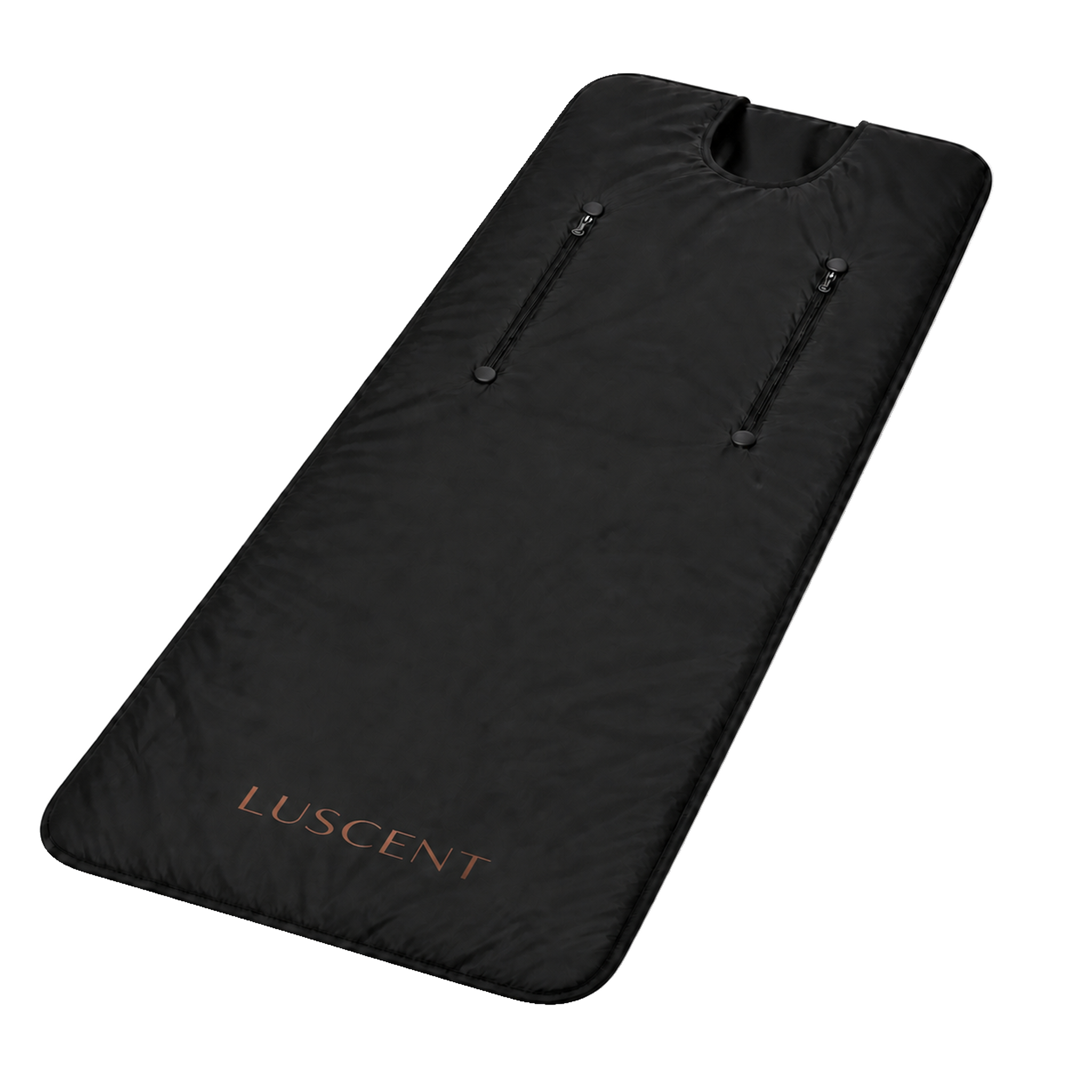 Black Luscent infrared sauna blanket with arm zips